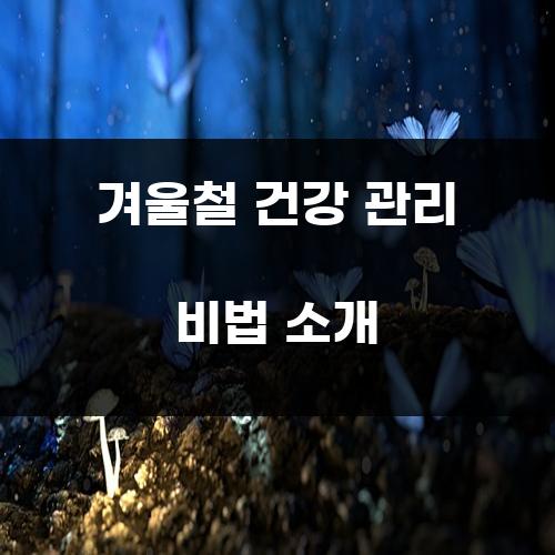 겨울철 건강 관리 비법 소개