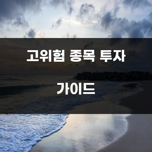 고위험 종목 투자 가이드