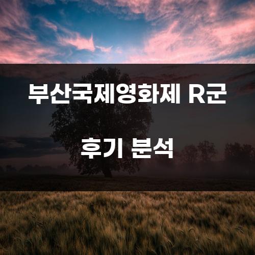 부산국제영화제 R군 후기 분석