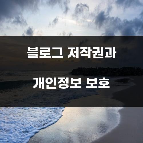 블로그 저작권과 개인정보 보호