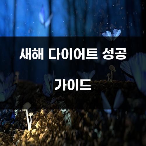 새해 다이어트 성공 가이드