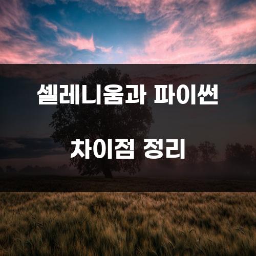 셀레니움과 파이썬 차이점 정리