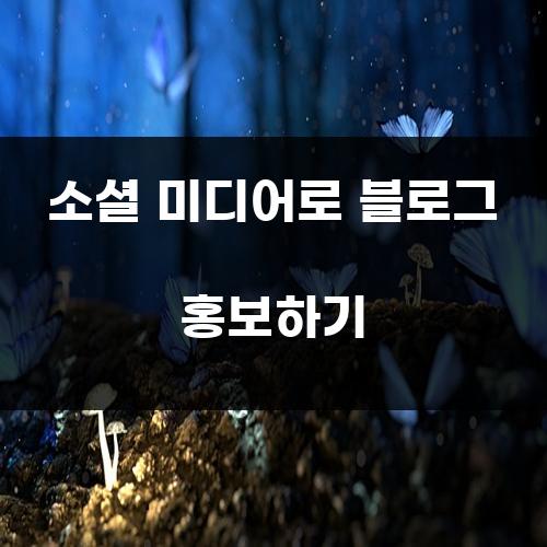 소셜 미디어로 블로그 홍보하기