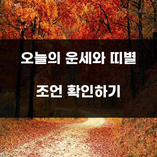 오늘의 운세와 띠별 조언 확인하기