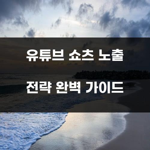 유튜브 쇼츠 노출 전략 완벽 가이드