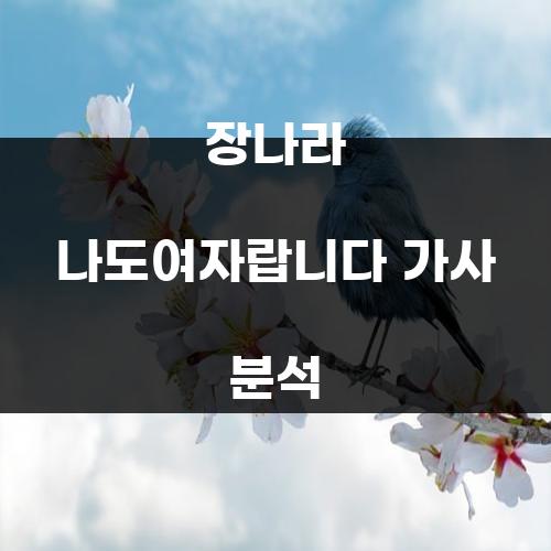 장나라 나도여자랍니다 가사 분석