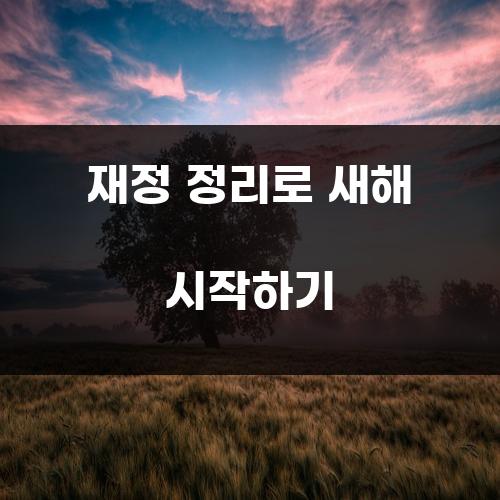 재정 정리로 새해 시작하기