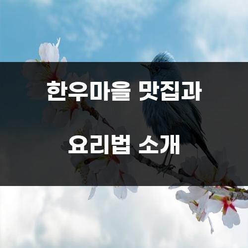 한우마을 맛집과 요리법 소개