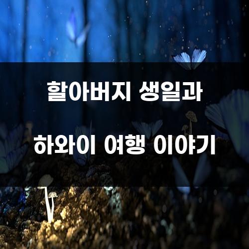 할아버지 생일과 하와이 여행 이야기