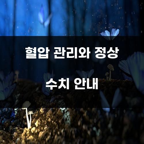 혈압 관리와 정상 수치 안내